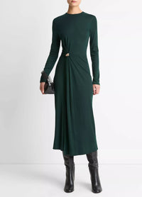 Vince - Long Sleeve Side Drape Dress