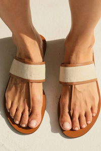 Manebi - Women's Thong Leather Sandals