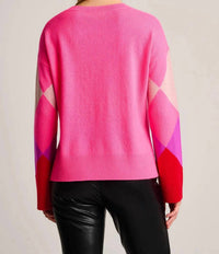 LISA TODD Power Surge Sweater in neon pink - women's sweater - alternate view