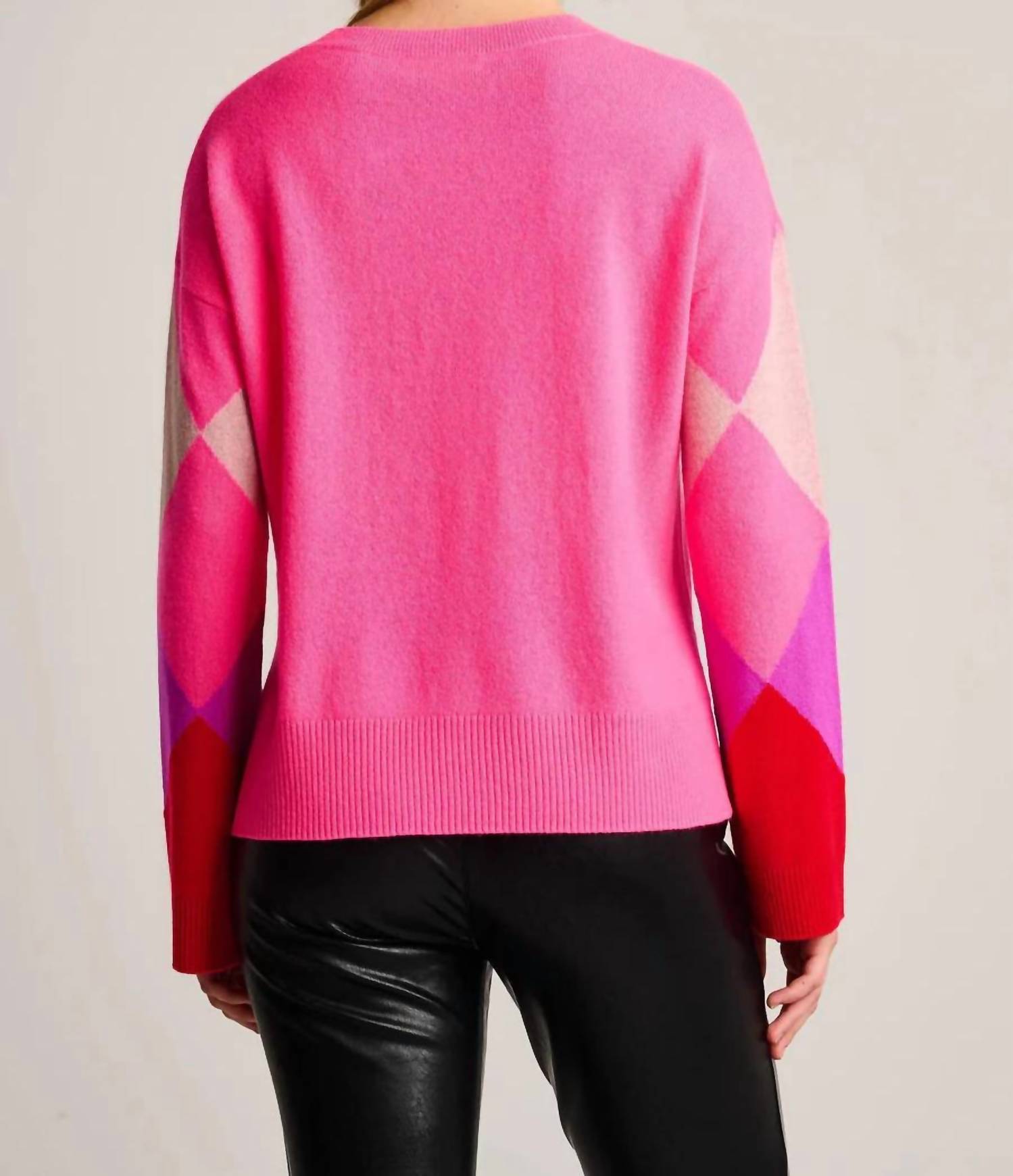 LISA TODD Power Surge Sweater in neon pink - women's sweater - alternate view