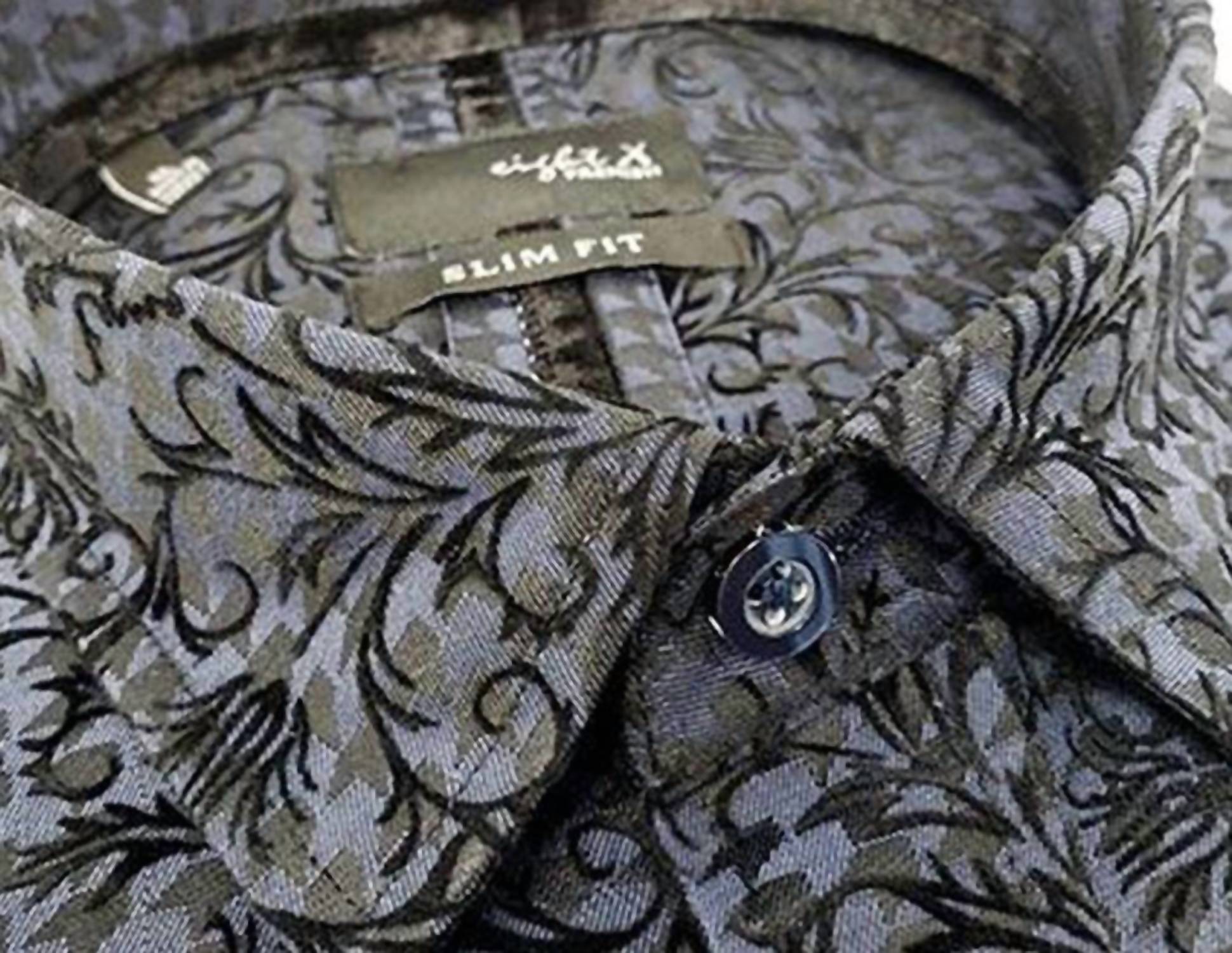 Eight X - Men's Hounds Tooth Button Down Shirt With Flocking