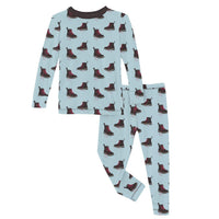 Kickee - Kids' Bamboo Print Long Sleeve Pajama Set