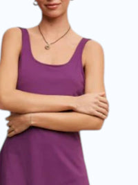 Listicle Mini Dress Romper in purple - women's pants - detail view