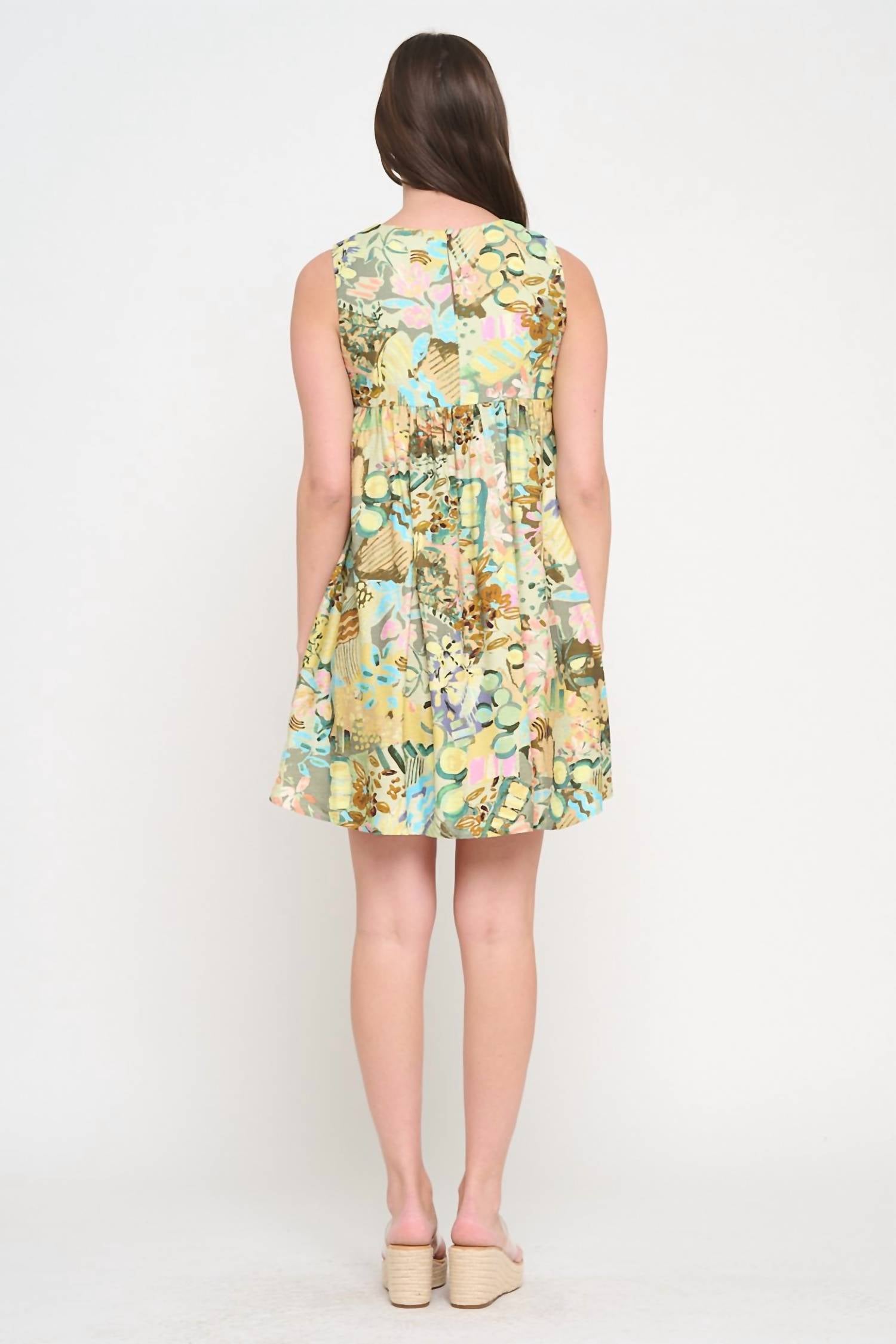 Meet Me In Santorini - Whispering Meadow Pleat Dress