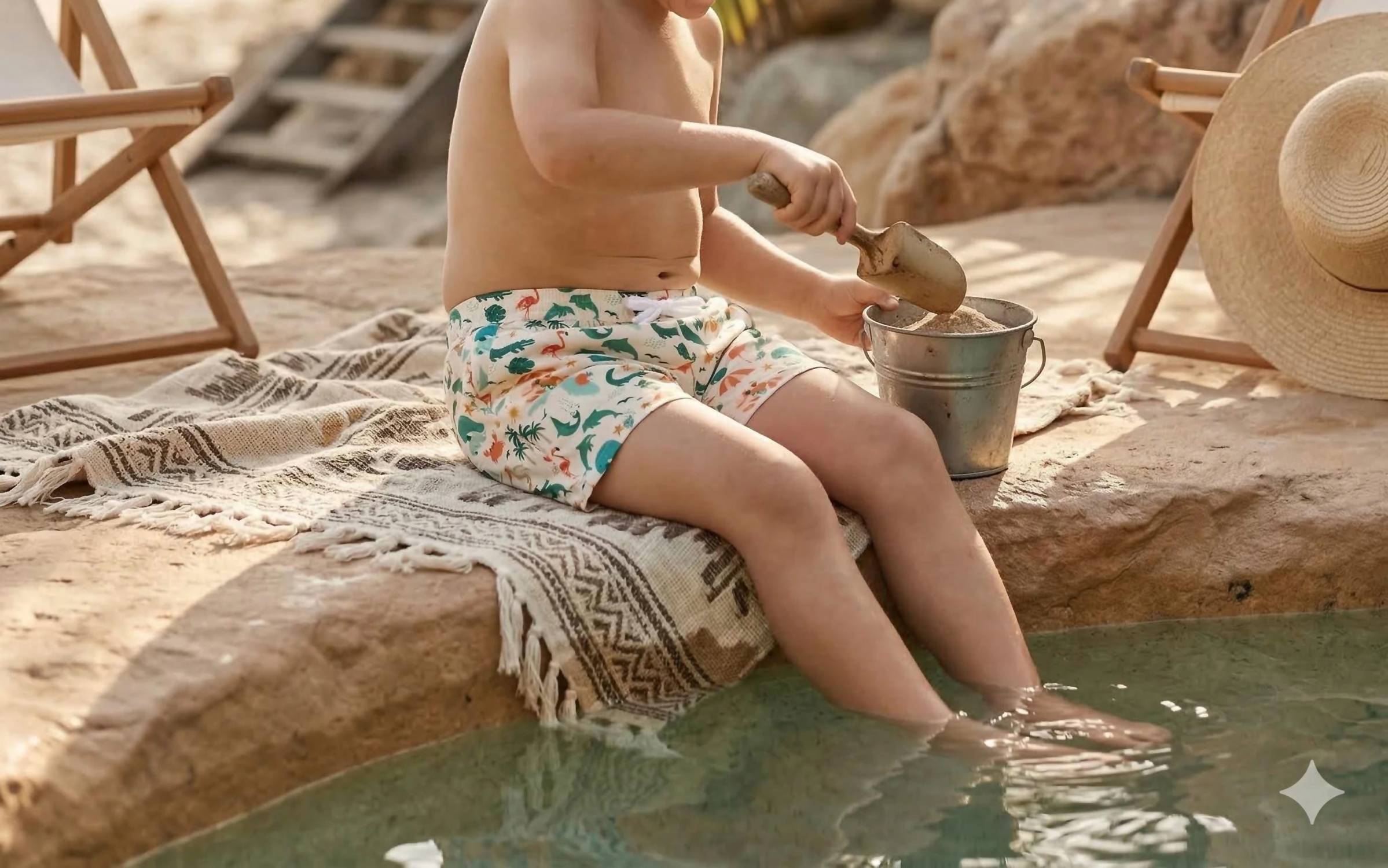 Emerson And Friends - Explore Florida Boys Swim Trunks