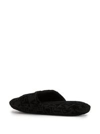 Versace - Unisex Embroidered Medusa Terricloth Slippers
