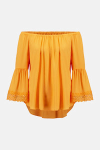 Joseph Ribkoff - Off Shoulder Flared Embroidered Top