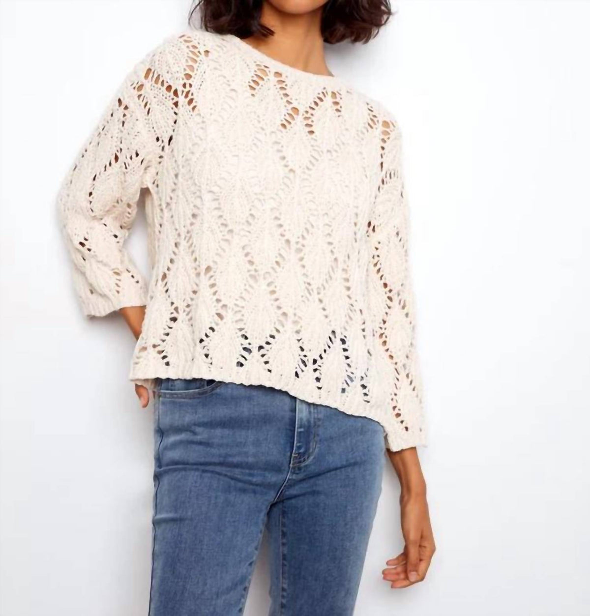 Charlie B - Crochet Crew Neck Sweater