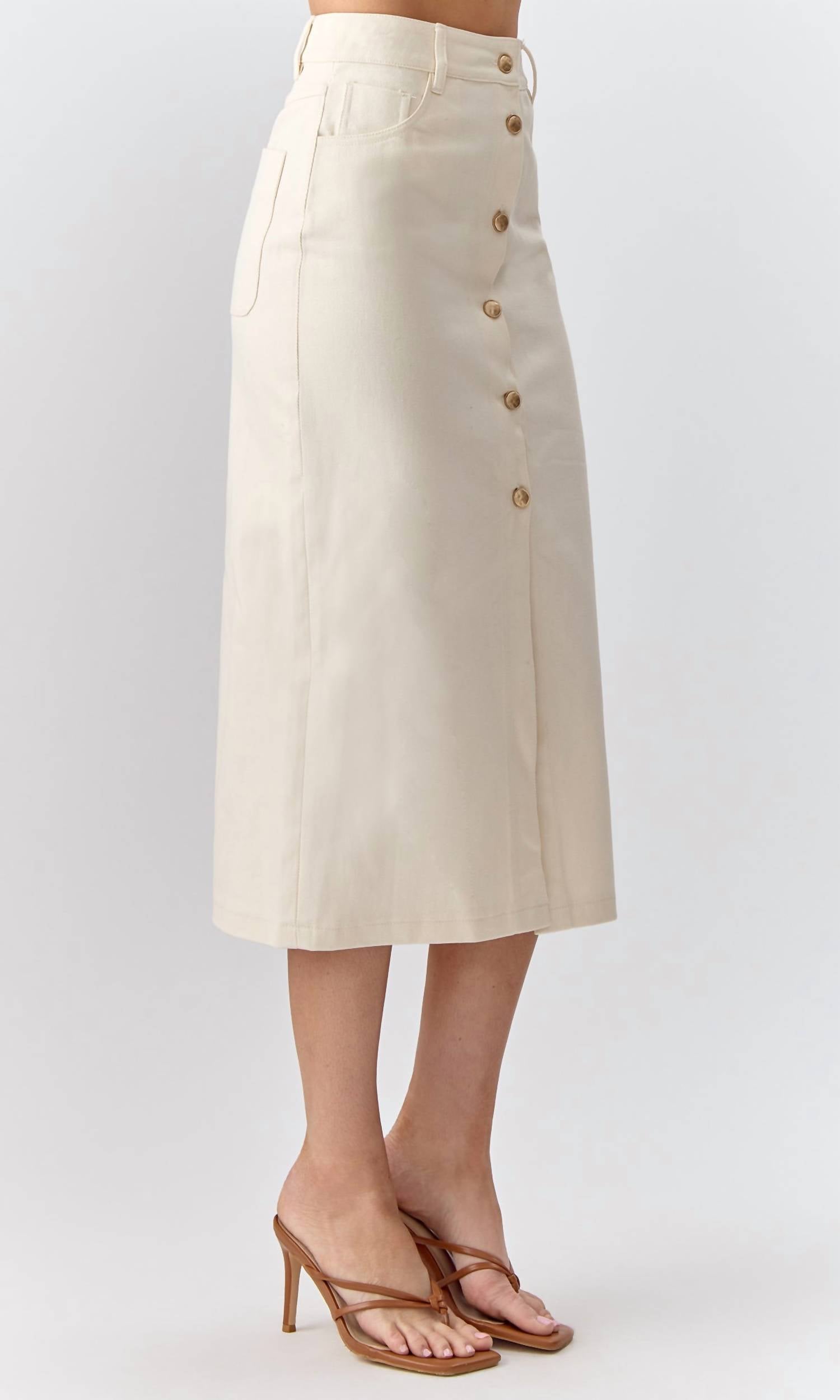 Greylin - Celine Twill Midi Skirt