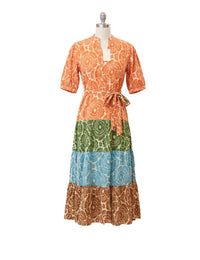 Uncle Frank - V-neck Belted Midi Dress