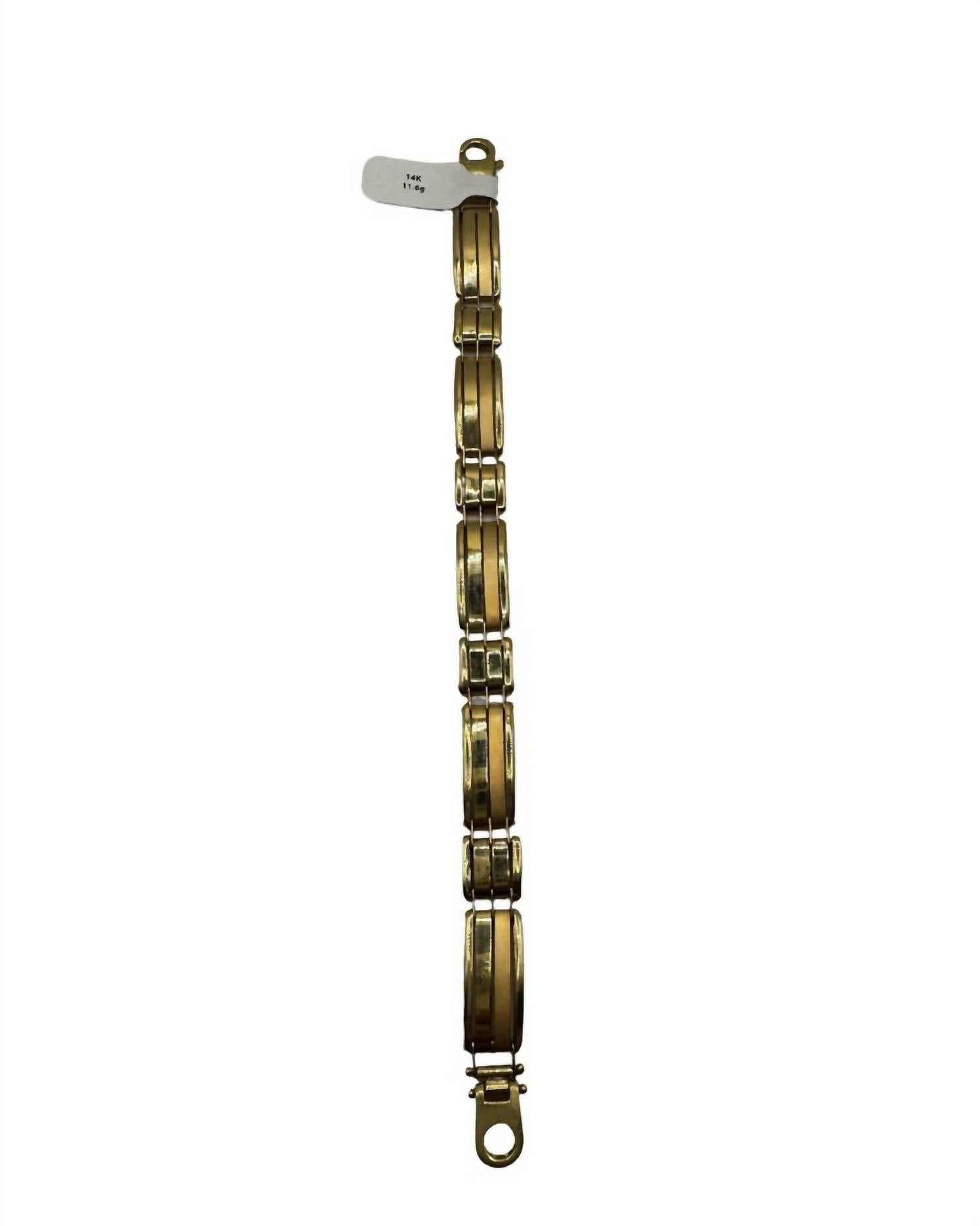 Milano Jewelry - Men's Two Tone Polished Satin Link Bracelet