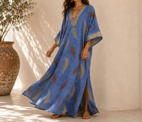 Mystery Resort - Artemis Palm Maxi Caftan Dress