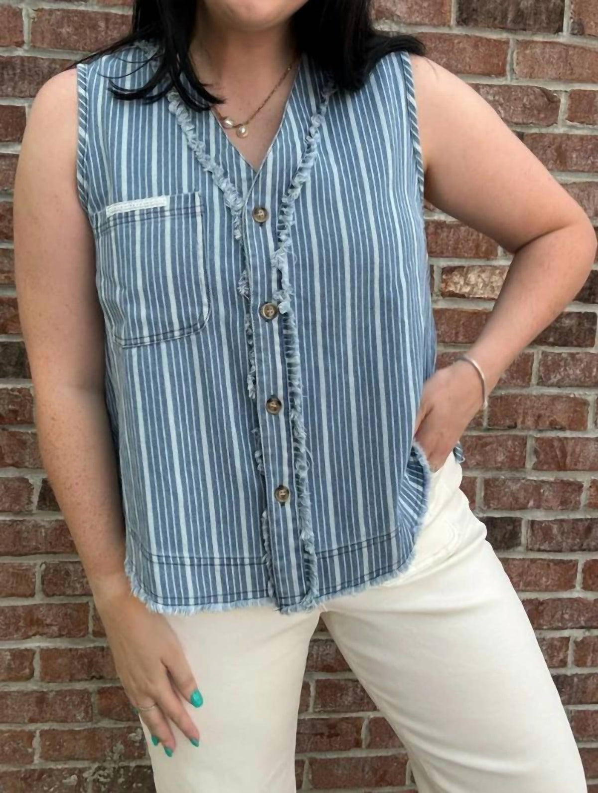 Davi & Dani - Women's Denim Vest Top