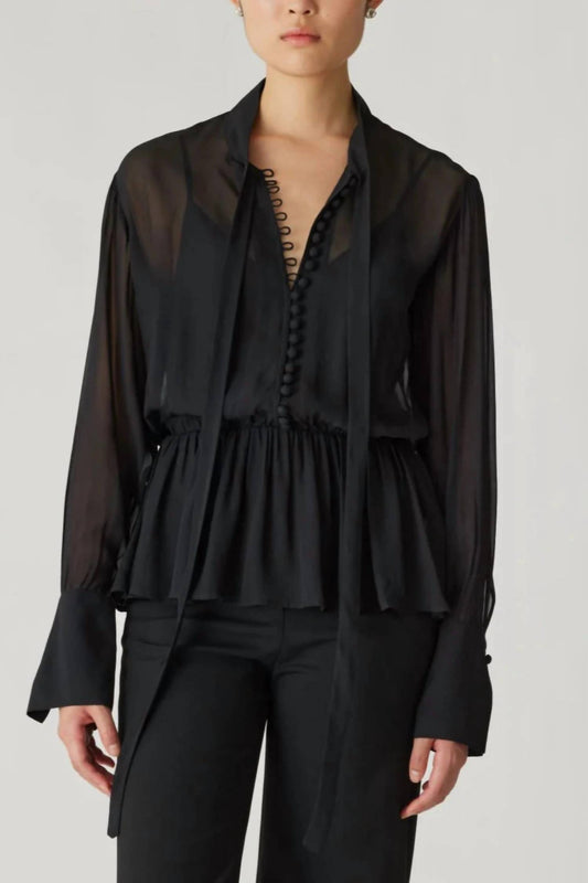 Rebecca Taylor - Covered Button Tie Blouse