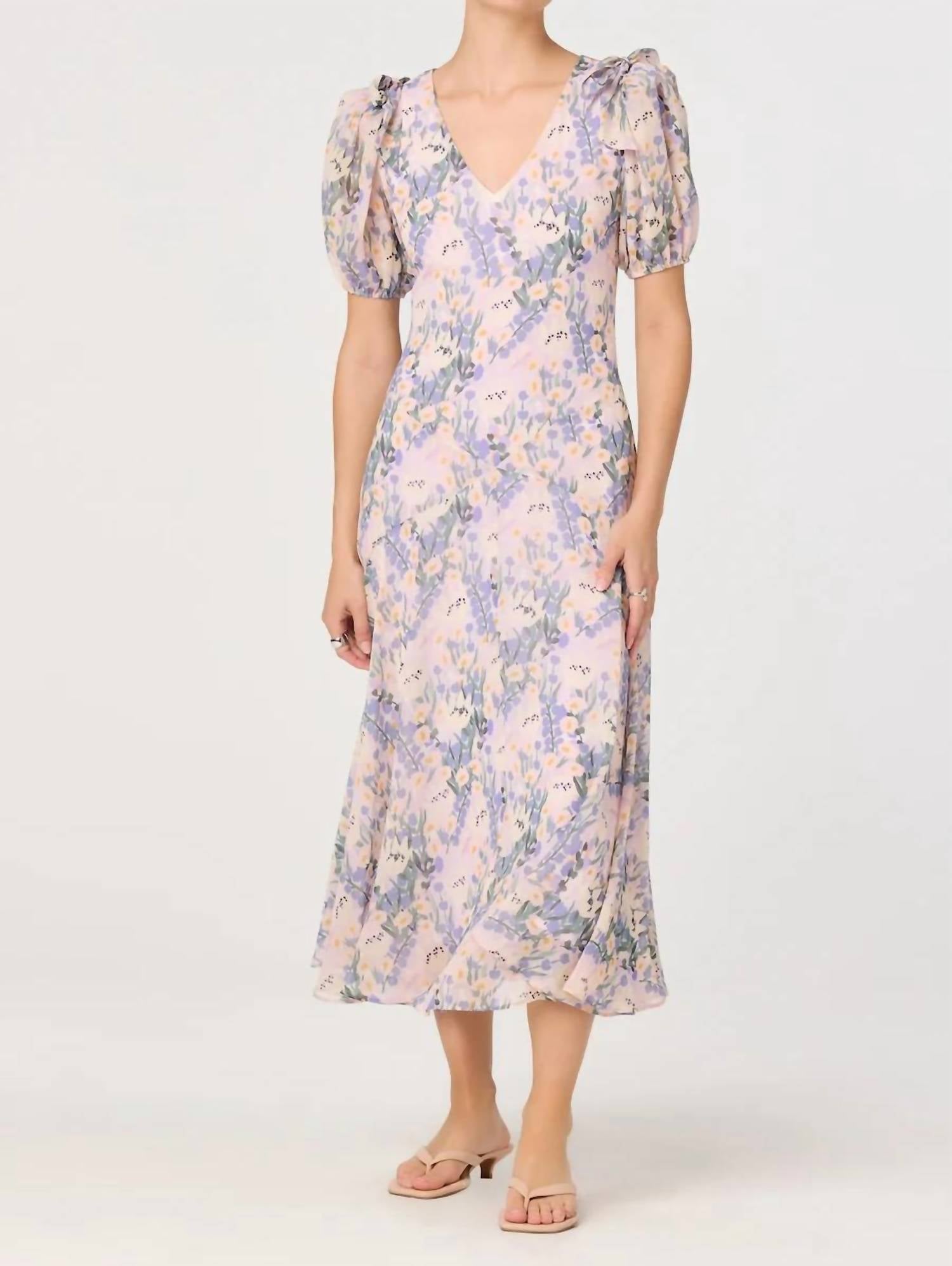 Astr - Jessenia Floral V Neck Midi Dress