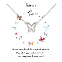 White Label - Women's Butterfly Cubic Zirconia Necklace
