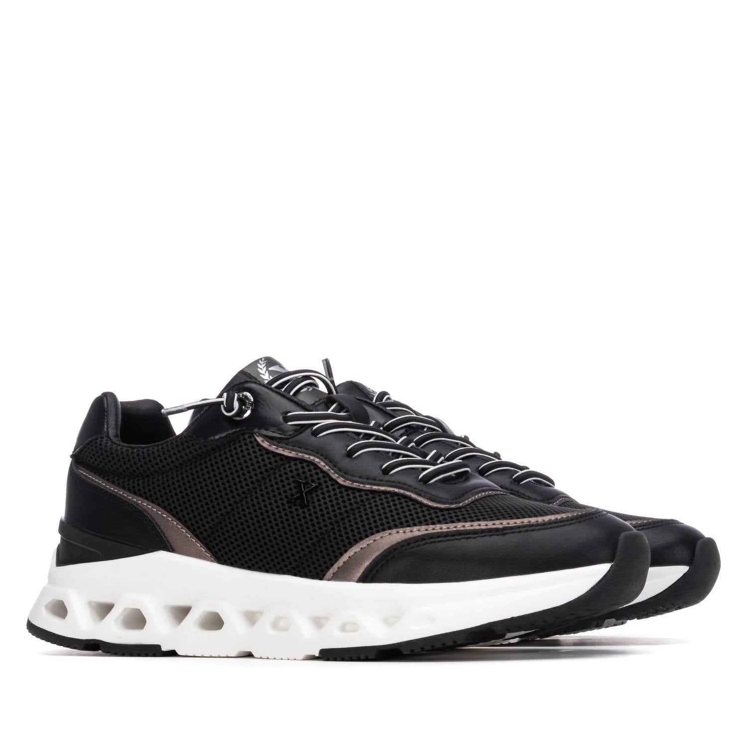 Xti Women's Casual Athletic Sneakers in black - women's shoe - detail view