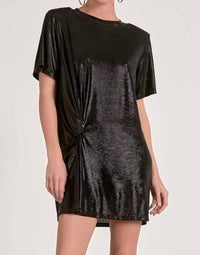 ELAN Short Sleeve Mini Dress in black - women's dress