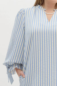 Entro - Olivia Curve Striped Bow Tie Detail Mini Dress