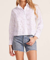Bobi - Cropped Button Front Long Sleeve Top