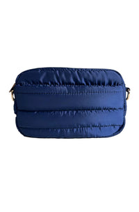 AHDORNED Women's Ella Quilted Puffer Bag in navy - women's bag