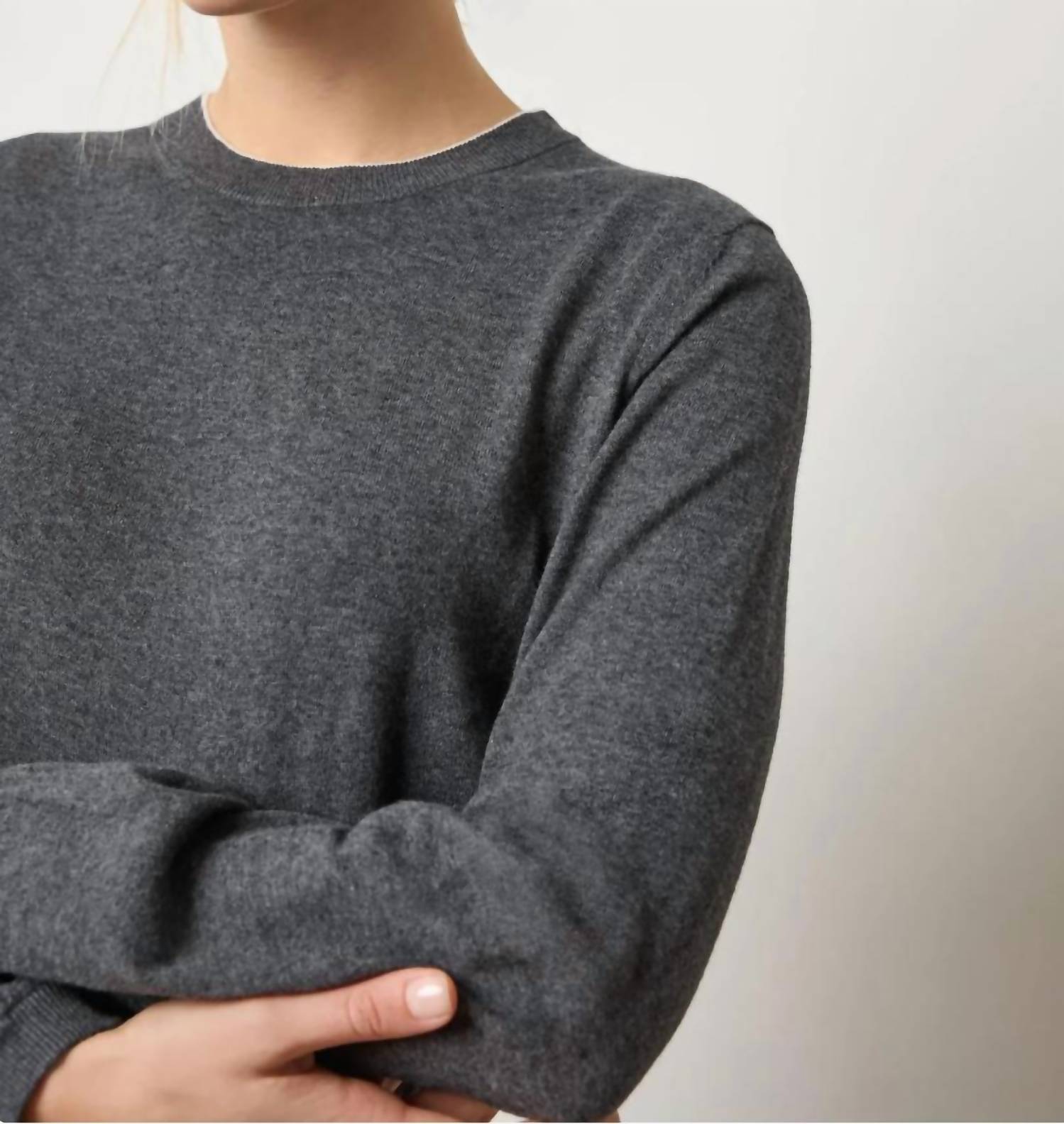 Lilla P - Shirred Sleeve Crewneck Sweater