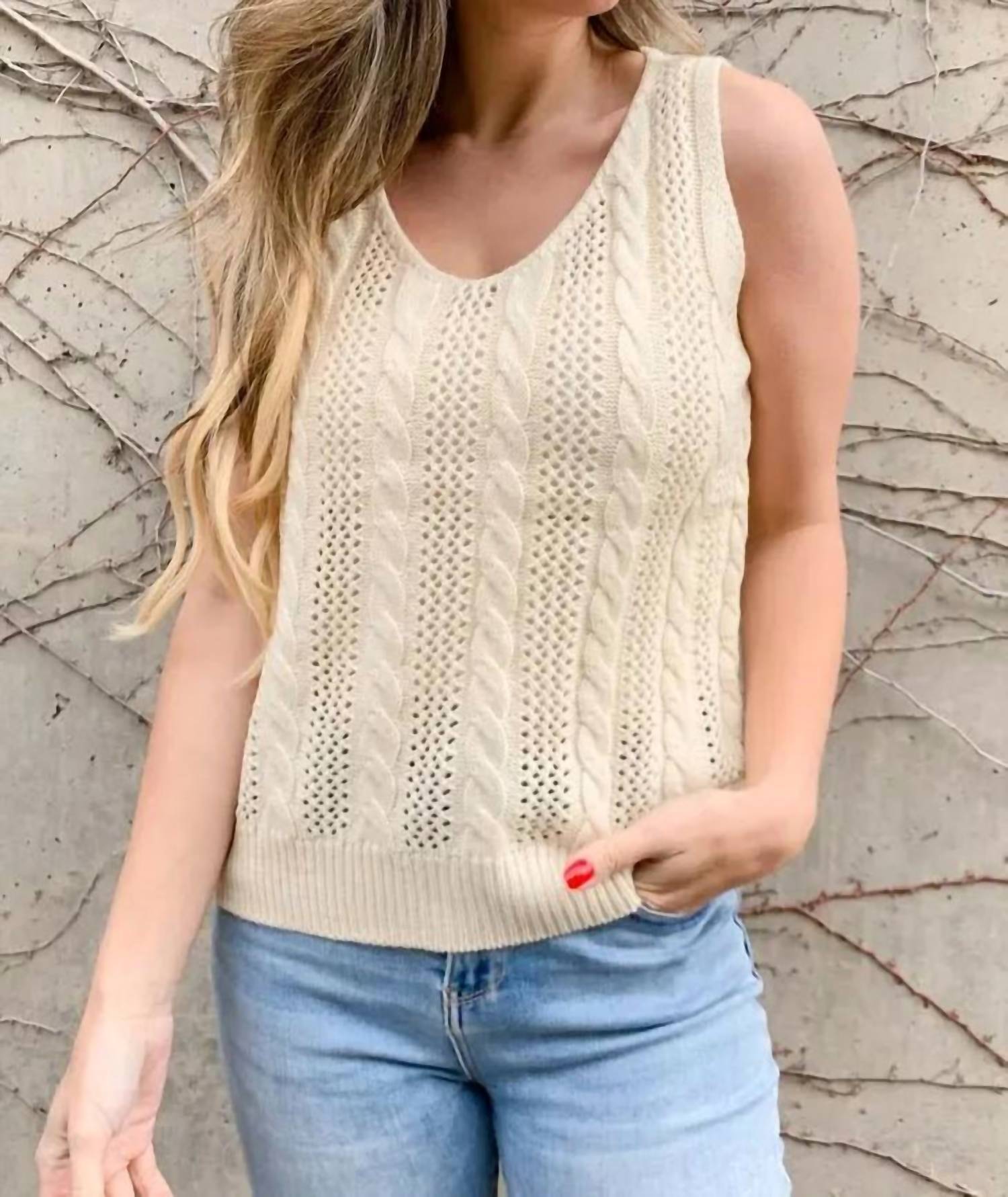 Amoli - Lace-up Back Tank Top