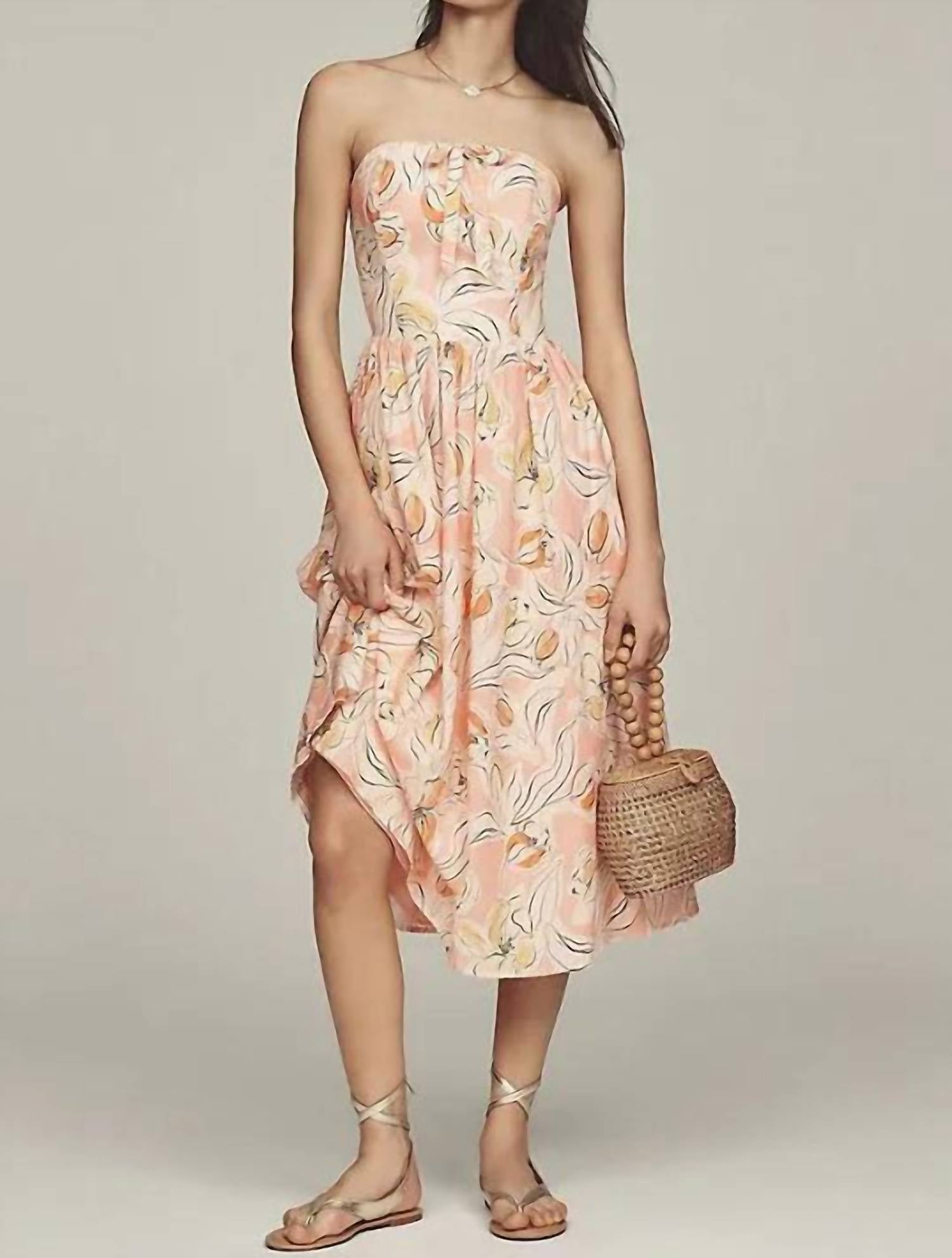 Hutch - Iris Watercolor Tulips Midi Dress