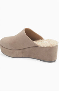 CORDANI Women's Camryn Platform Wedge Mule in porcino suede - women's shoe - detail view