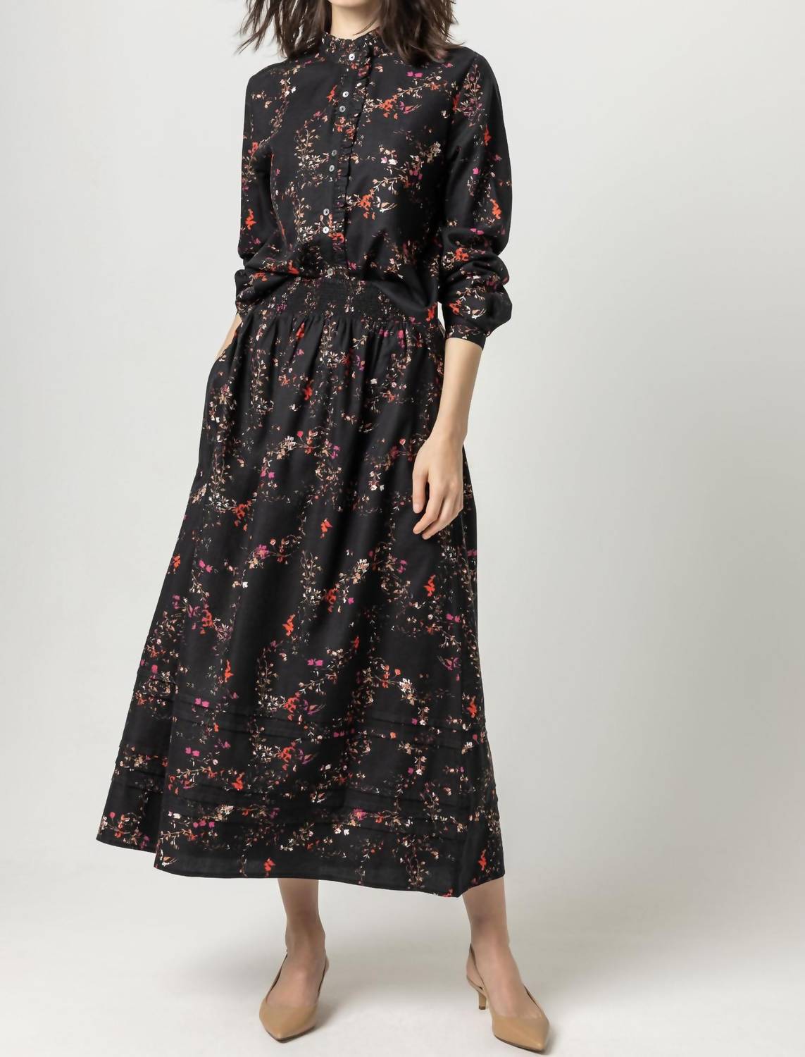 Printed Woven Pleated Hem Skirt