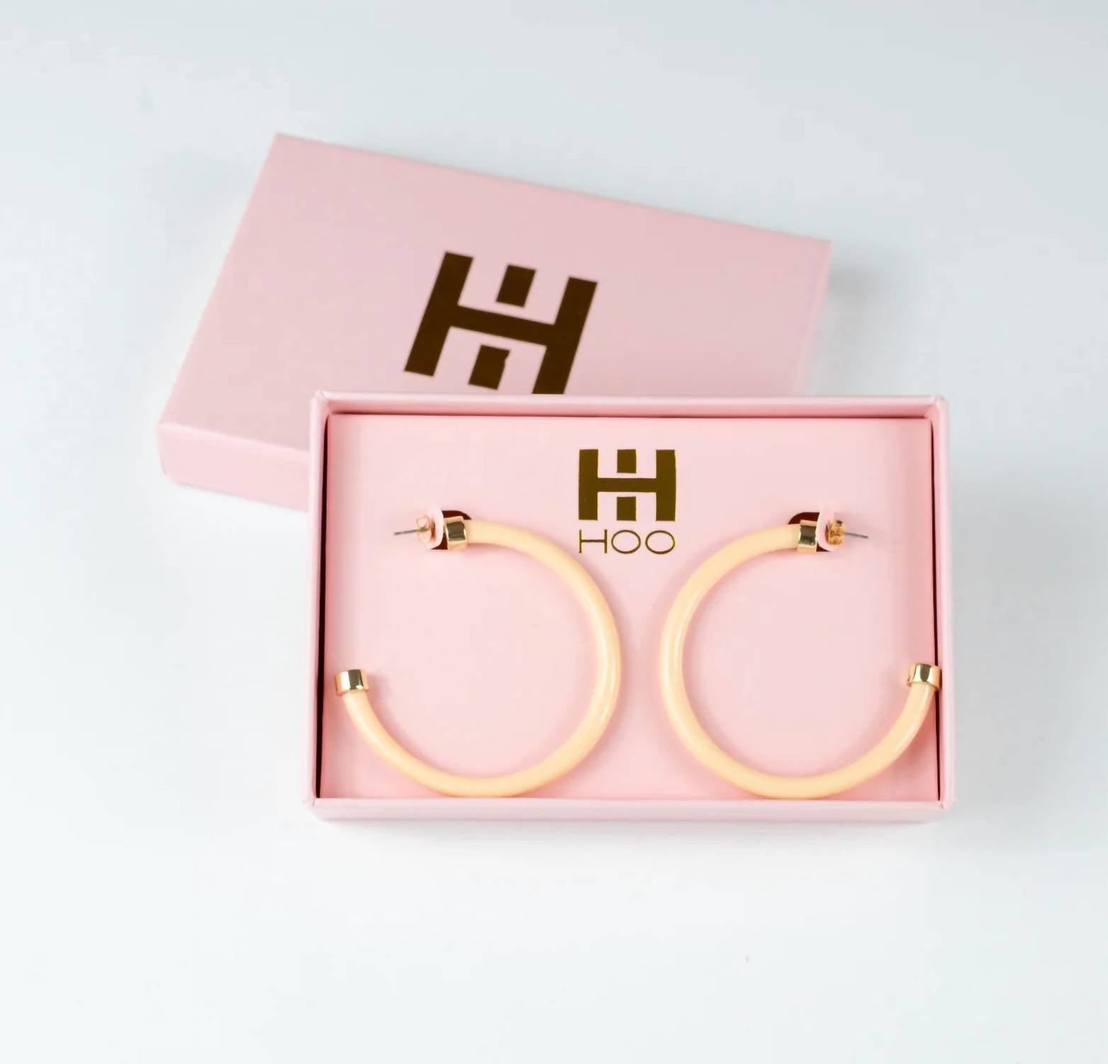 Hoo Hoops Women's Hoop Earrings in nude - women's jewelry