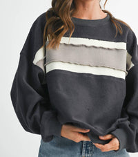AEMI + CO Winnie Crew Sweatshirt in charcoal - women's top - view 5