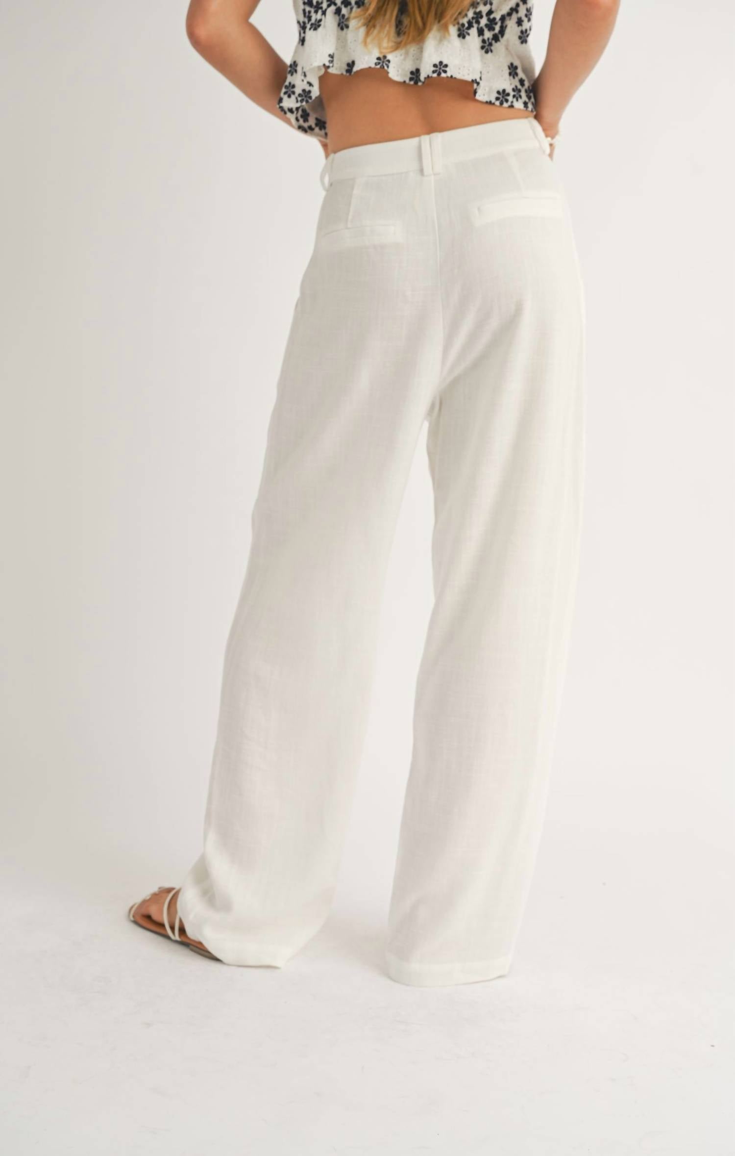 Sage The Label - Sandy Cove Pleated Linen Pants