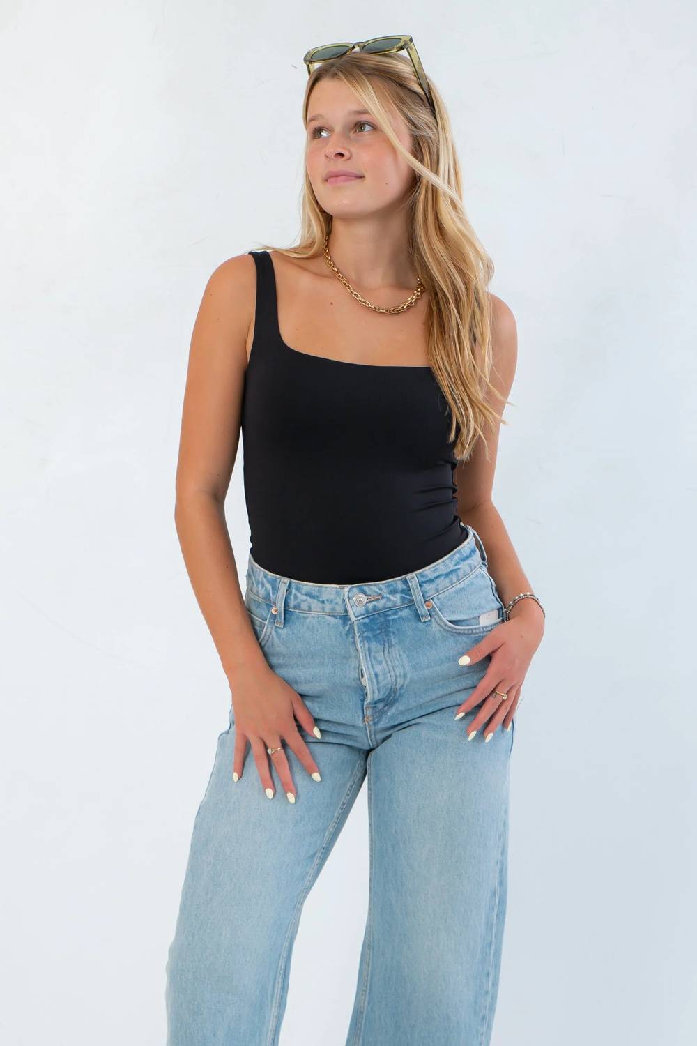 Rd Style - Basic Scoop Neck Sleeveless Bodysuit