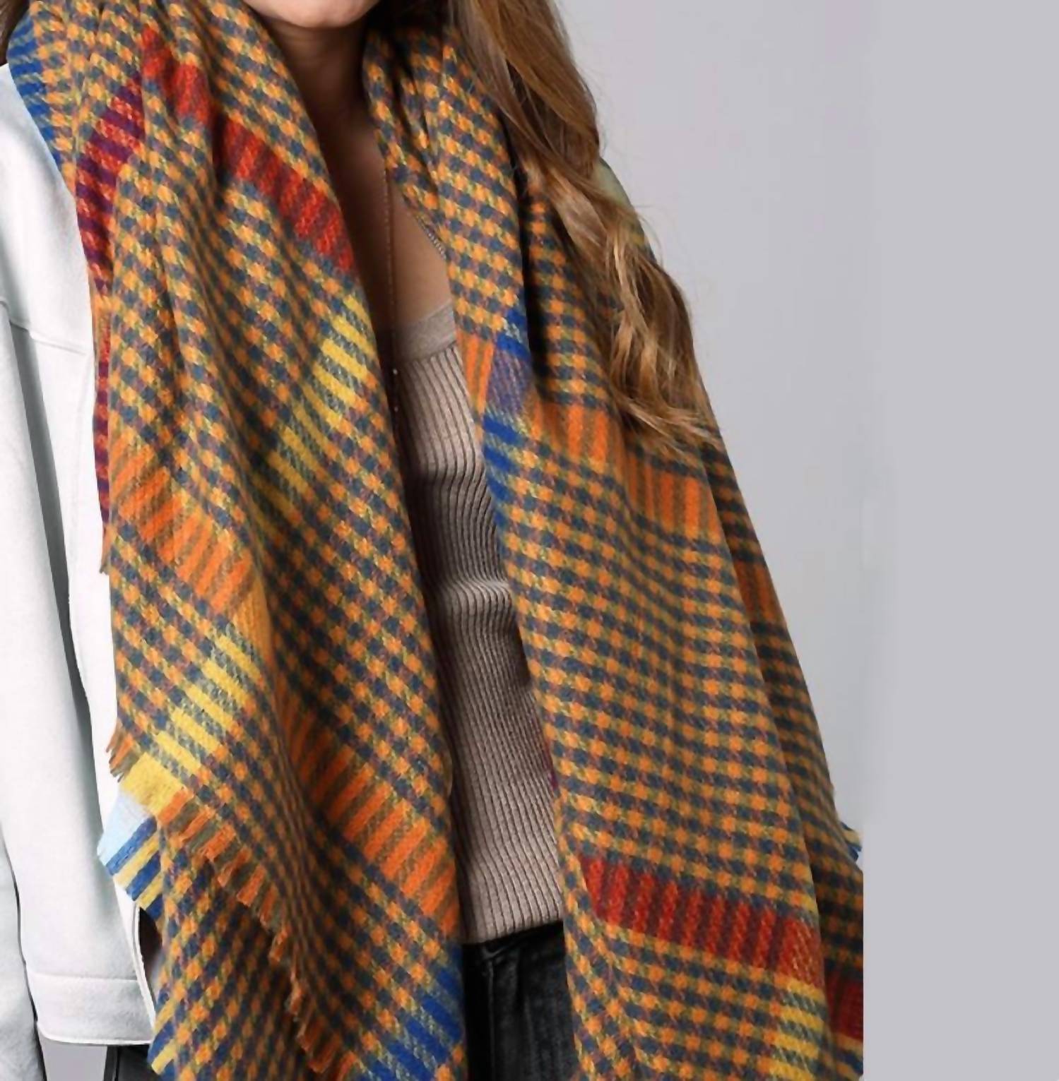 Urbanista - Windowpane Plaid Square Scarf