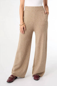 COCO + CARMEN Heavenly Luxe Wide Leg Knit Pants in beige heather - women's pants