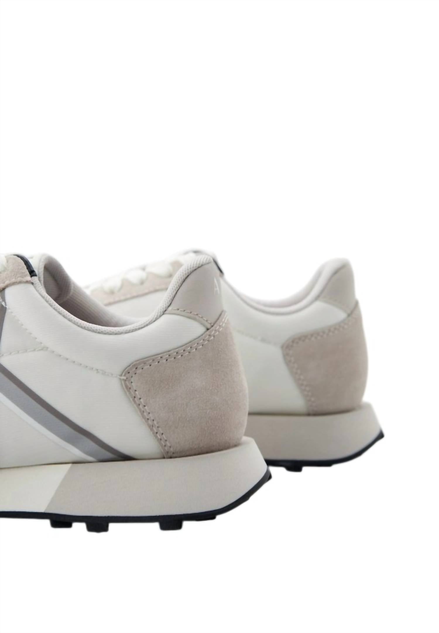 Armani Exchange Women's Low-top Trainer Sneakers in off white - women's sneaker - view 4