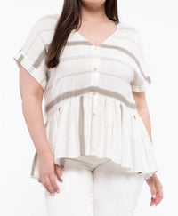 Blu Pepper - Striped Button Down Top