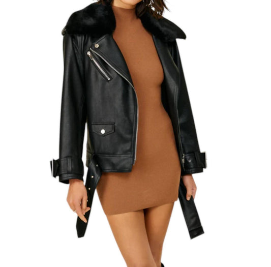 Line And Dot - Moto Leather Jacket