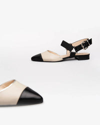 NeroGiardini Women's Buckle Strap Flat in nero ivory - women's flats - alternate view