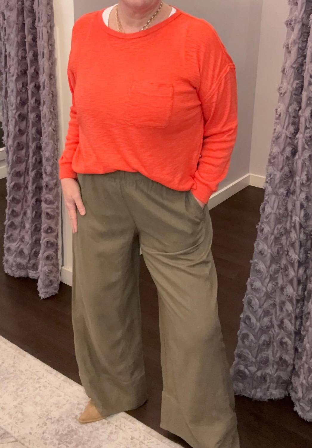 Dex Ease Linen Blend Pants in olive - women's pants
