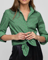 Hinson Wu - Zoey 3/4 Sleeve Chain Link Shirt