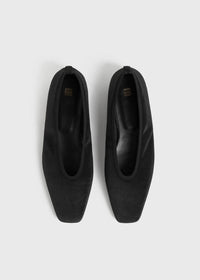 Toteme - Women's Minimalist Velvet Ballerina Shoes