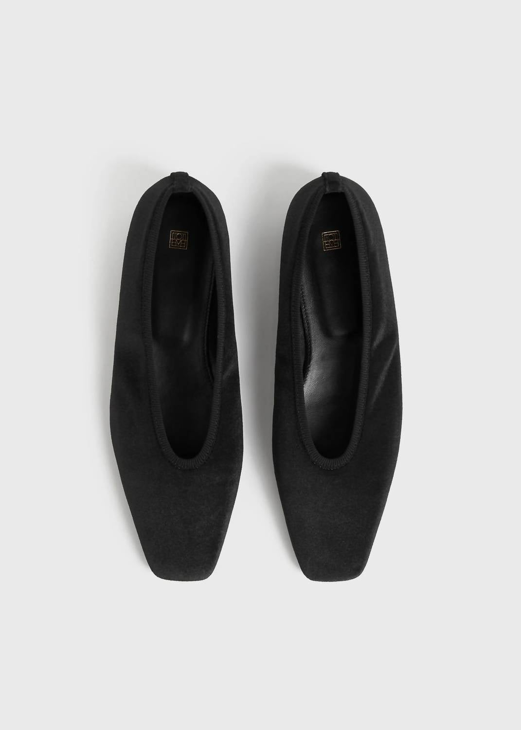 Toteme - Women's Minimalist Velvet Ballerina Shoes