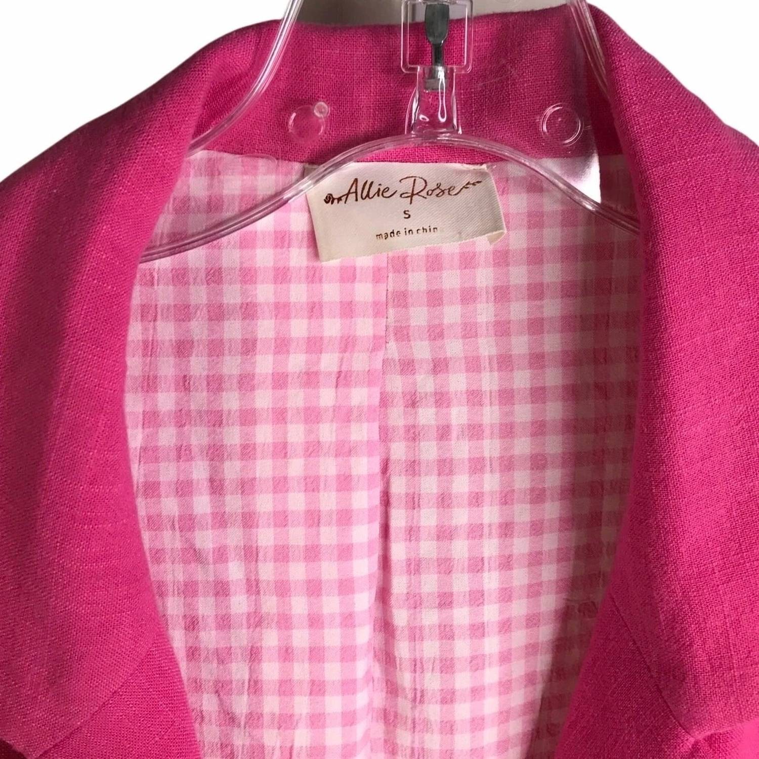 Allie Rose - Women's Linen 3/4 Roll-tab Sleeve Jacket