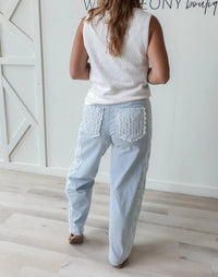 Davi & Dani - Ronnie Lace Trim Relaxed Jeans