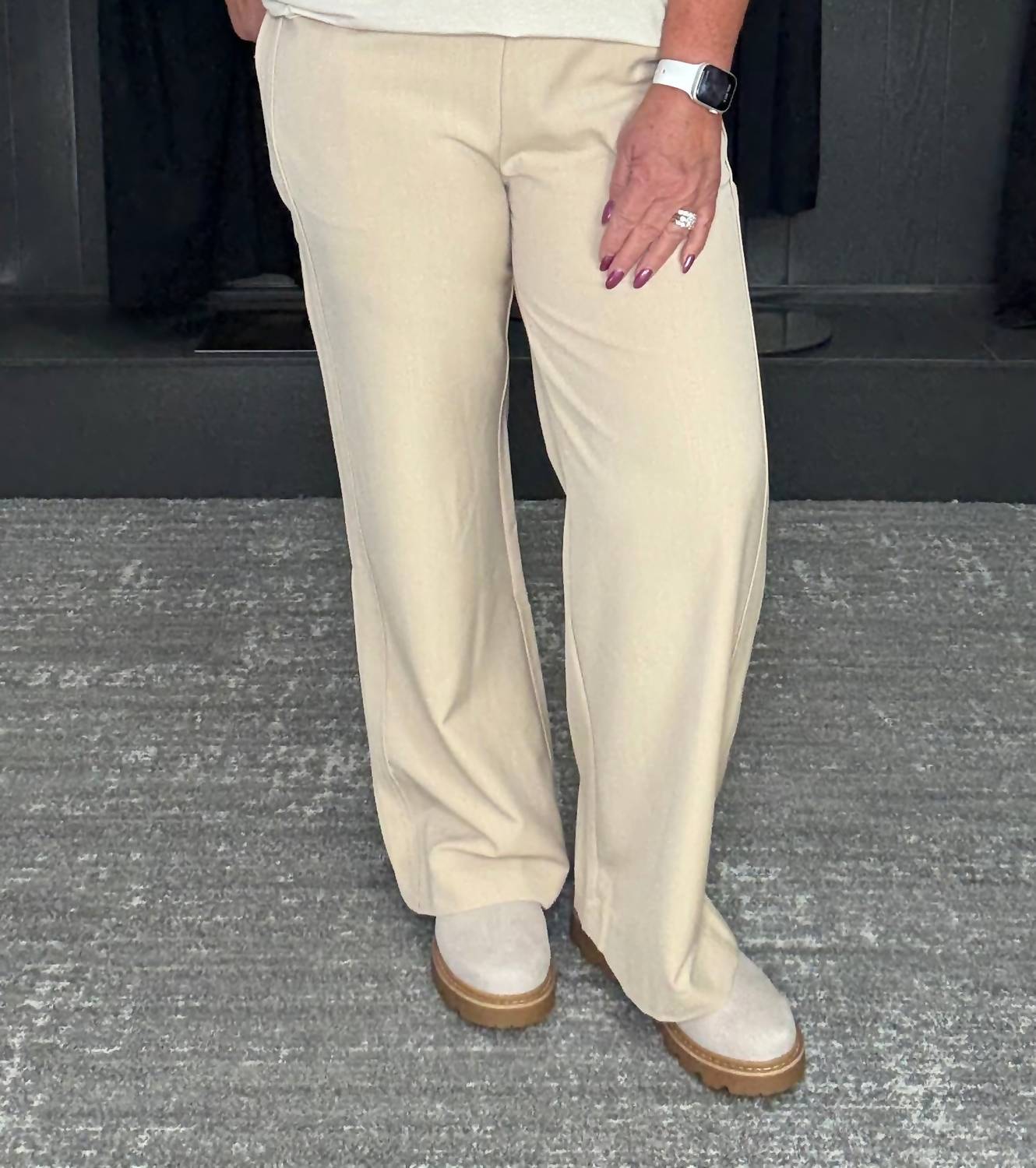 Before You Collection - Wide Leg Side Detail Pants
