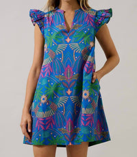 Sugarlips - Yori Tropical Evalyn Ruffle Mini Dress