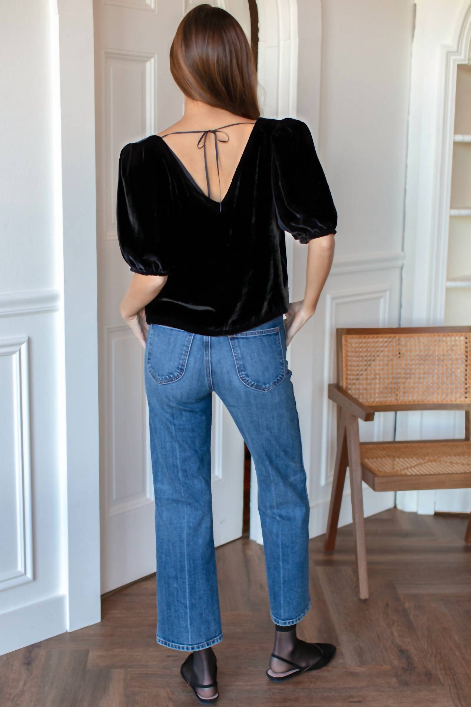 Emerson Fry - V Silk Velvet Top