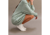 Double Zero - Double Knit Half Zip Up Long Sleeve Mini Dress